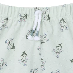 4-Piece Girls Blue Floral Tank Tops & Shorts Set