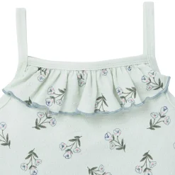 4-Piece Girls Blue Floral Tank Tops & Shorts Set