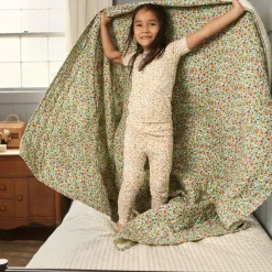 4-Piece Girls Floral Garden Viscose Snug Fit Pajama Set