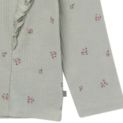 4-Piece Girls Green Floral Ruffle Tops and Leggings Set