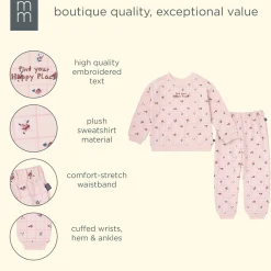 2-Piece Girls Happy Place Sweatshirt and Jogger Set