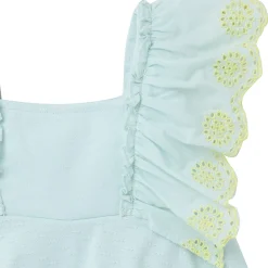 2-Piece Girls Misty Blue Eyelet Top and Shorts Set