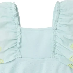 2-Piece Girls Misty Blue Eyelet Top and Shorts Set