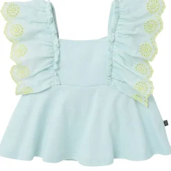 2-Piece Girls Misty Blue Eyelet Top and Shorts Set