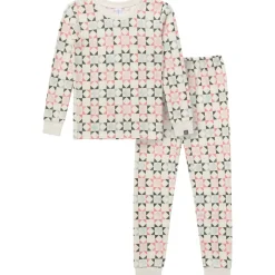 2-Piece Girls Mosaic Snug Fit Pajama Set