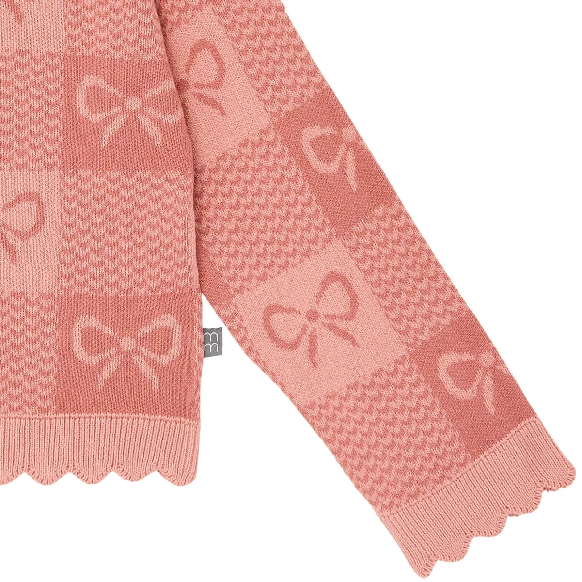 2-Piece Girls Pink Bows Check Sweater Top and Pant Set