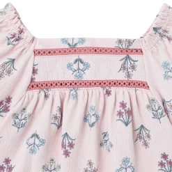 2-Piece Girls Pink Floral Top and Shorts Set