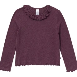 2-Piece Girls Purple Ruffle Collar Top and Flare Pant Set