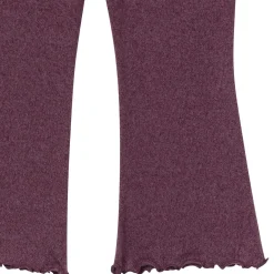 2-Piece Girls Purple Ruffle Collar Top and Flare Pant Set
