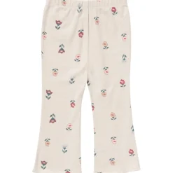 2-Piece Girls Small Flowers Ruffle Collar Top and Flare Pant Set