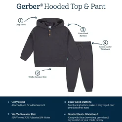 2-Piece Infant and Toddler Boys Charcoal Sweater Knit Set