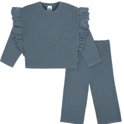 2-Piece Infant and Toddler Girls Teal Sweater Knit Set