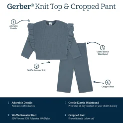 2-Piece Infant and Toddler Girls Teal Sweater Knit Set