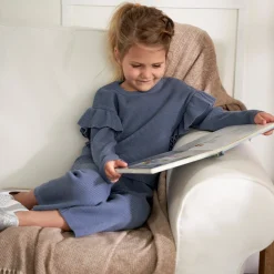 2-Piece Infant and Toddler Girls Teal Sweater Knit Set