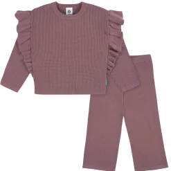 2-Piece Infant and Toddler Girls Mauve Sweater Knit Set