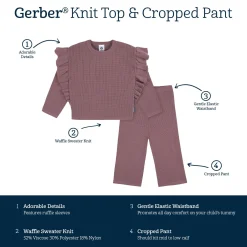 2-Piece Infant and Toddler Girls Mauve Sweater Knit Set