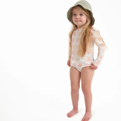 2-Piece Infant and Toddler Girls UPF 50+ Peaches Rash Guard & Swim Bottoms Set