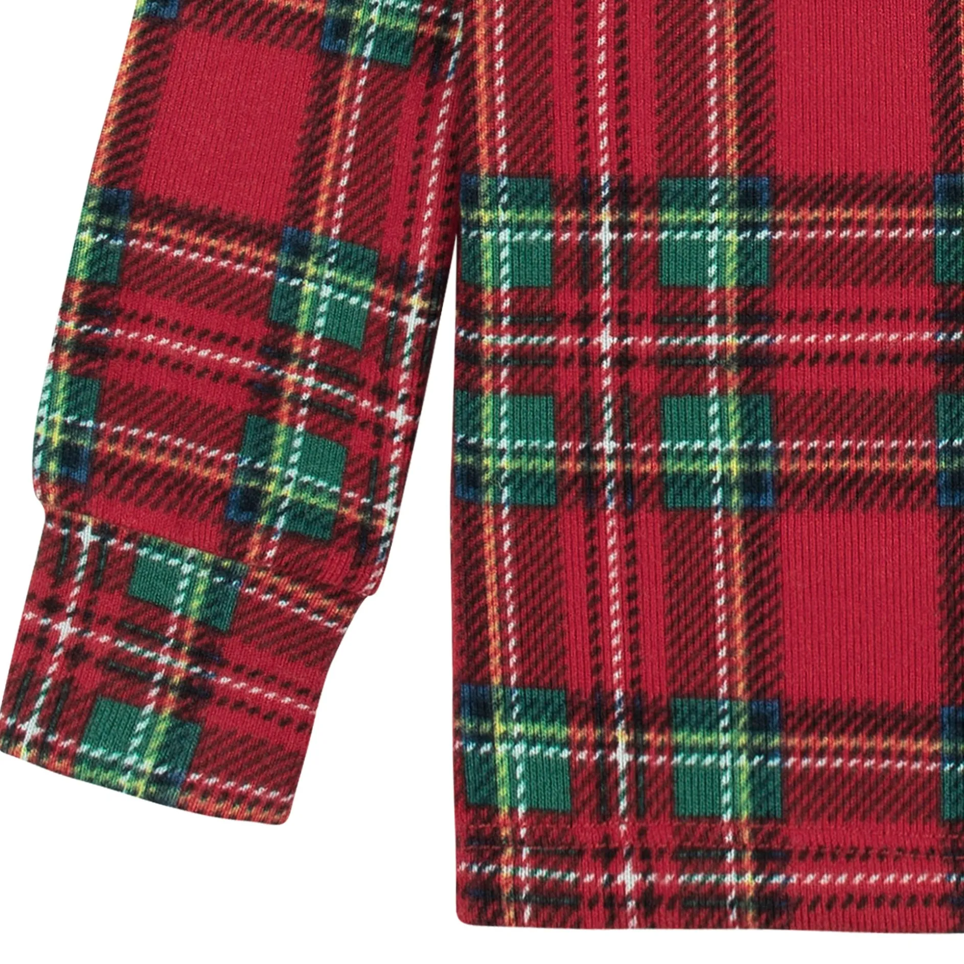 2-Piece Infant and Toddler Neutral Stewart Plaid Hacci Snug Fit Pajama Set