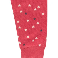 2-Piece Infant and Toddler Neutral Red Hearts Snug Fitting Hacci Pajamas