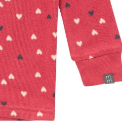 2-Piece Infant and Toddler Neutral Red Hearts Snug Fitting Hacci Pajamas