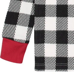 2-Piece Infant and Toddler Neutral Buffalo Plaid Hacci Snug Fit Pajama Set