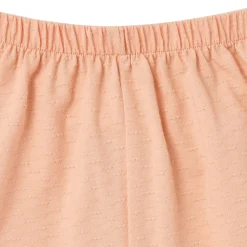 2-Piece Infant & Kids Girls Apricot Cream Eyelet Top and Shorts Set