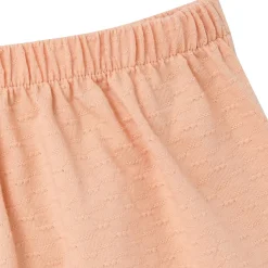 2-Piece Infant & Kids Girls Apricot Cream Eyelet Top and Shorts Set