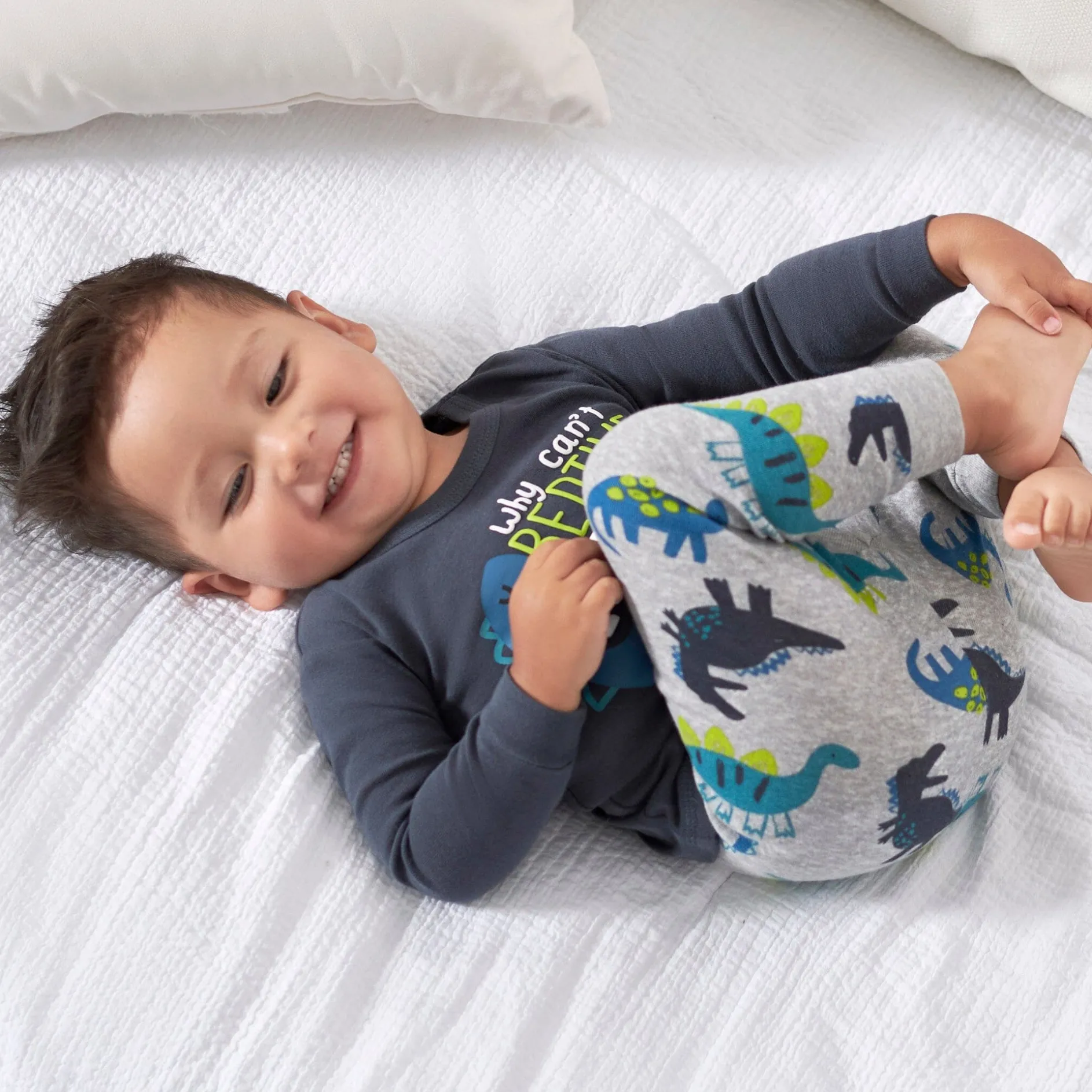 4-Piece Infant & Toddler Boys Big Dino Snug Fit Cotton Pajamas