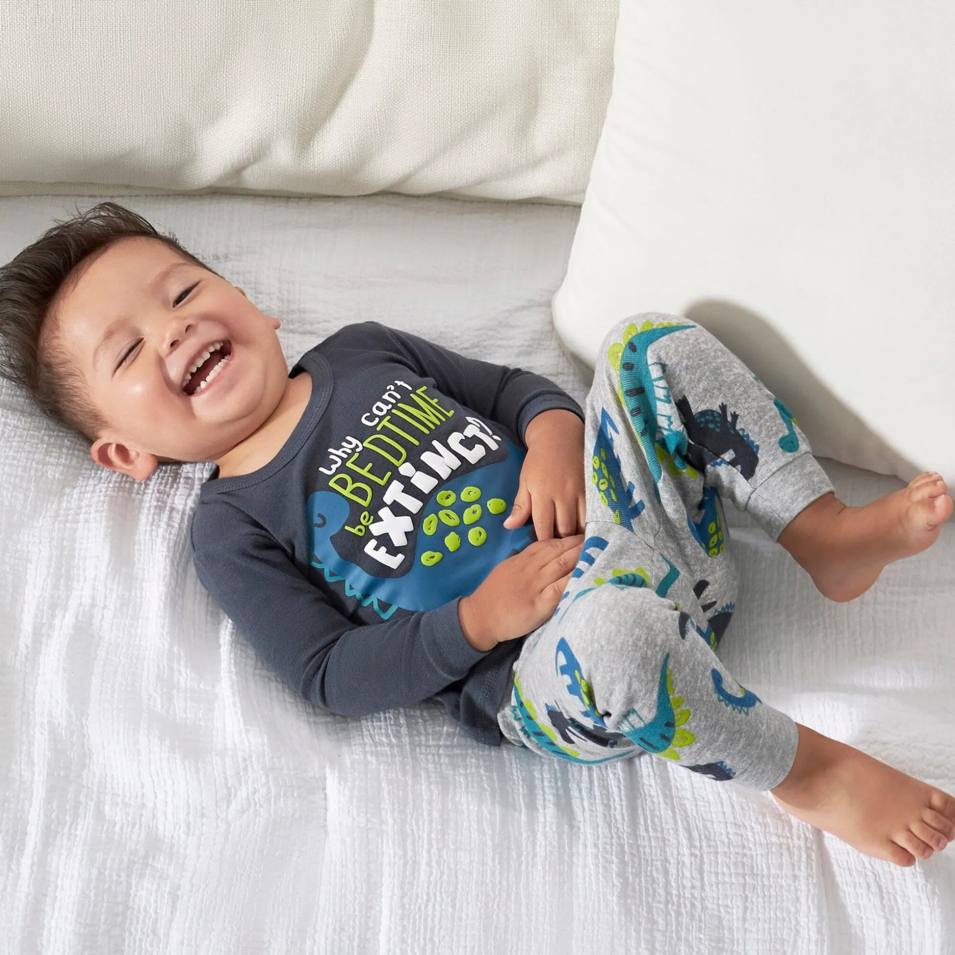 4-Piece Infant & Toddler Boys Big Dino Snug Fit Cotton Pajamas