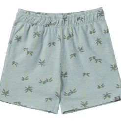2-Piece Infant & Toddler Boys Blue Palms Button Front Shirt and Shorts Set