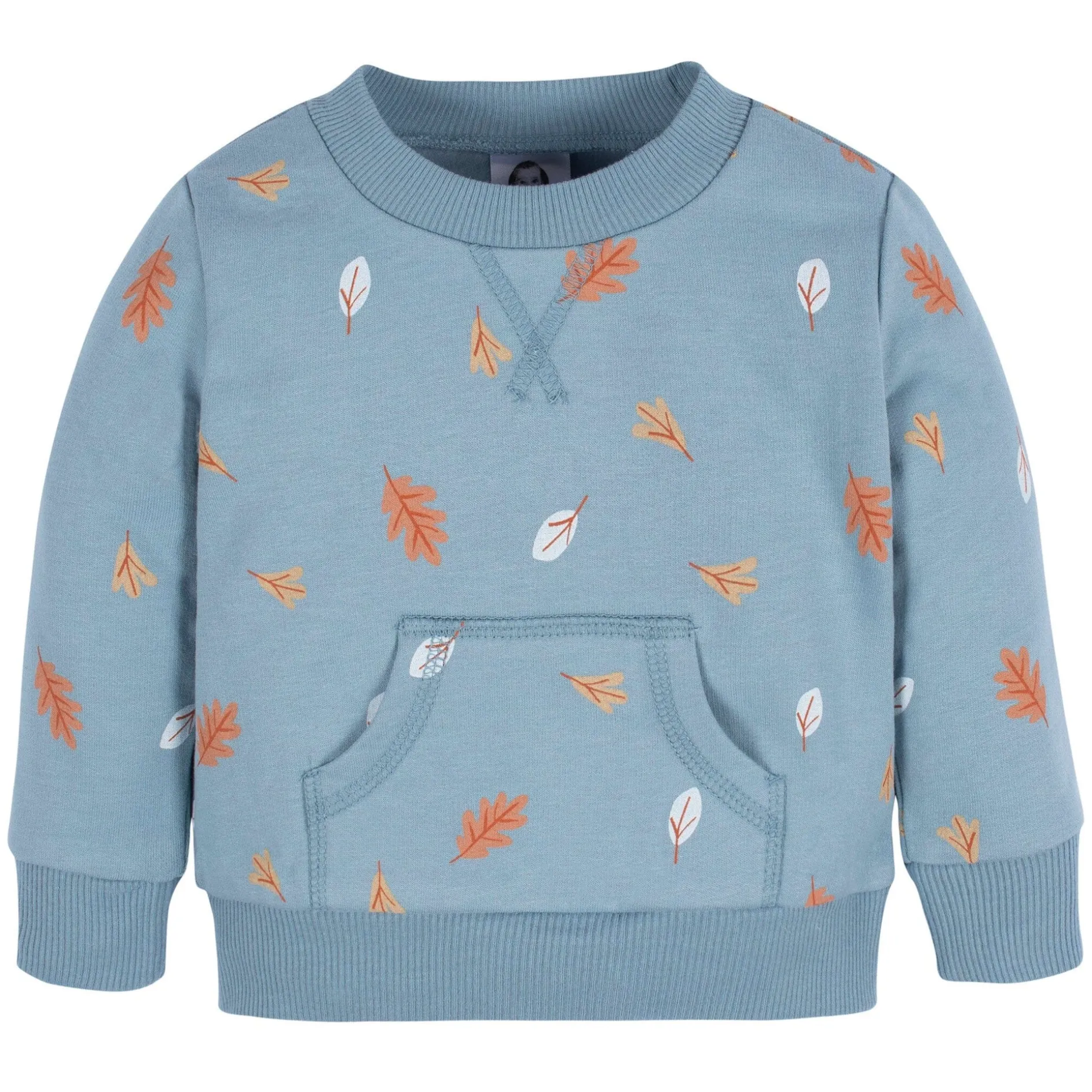 2-Piece Infant & Toddler Boys Blue Leaves Sweatshirt & Pant Set