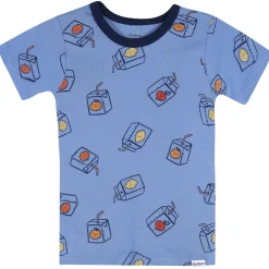 4-Piece Infant & Toddler Boys Blue Juice Box Cotton Pajama Short Set