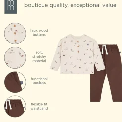 2-Piece Infant & Toddler Boys Buffalo Desert Henley Top and Pant Set