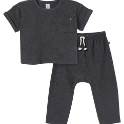 2-Piece Infant & Toddler Boys Charcoal Heather Pants and Shirt Set