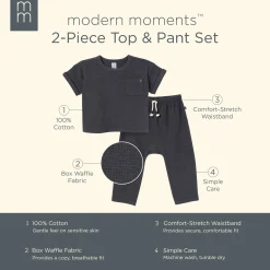 2-Piece Infant & Toddler Boys Charcoal Heather Pants and Shirt Set