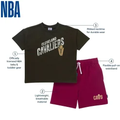 2-Piece Infant & Toddler Boys Cleveland Cavaliers T-Shirt & Shorts Set