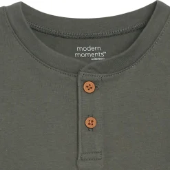 2-Piece Infant & Toddler Boys Dark Green Henley Shirt and Pant Set