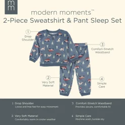 2-Piece Infant & Toddler Boys Dark Blue Camp Fleece Pajama Set