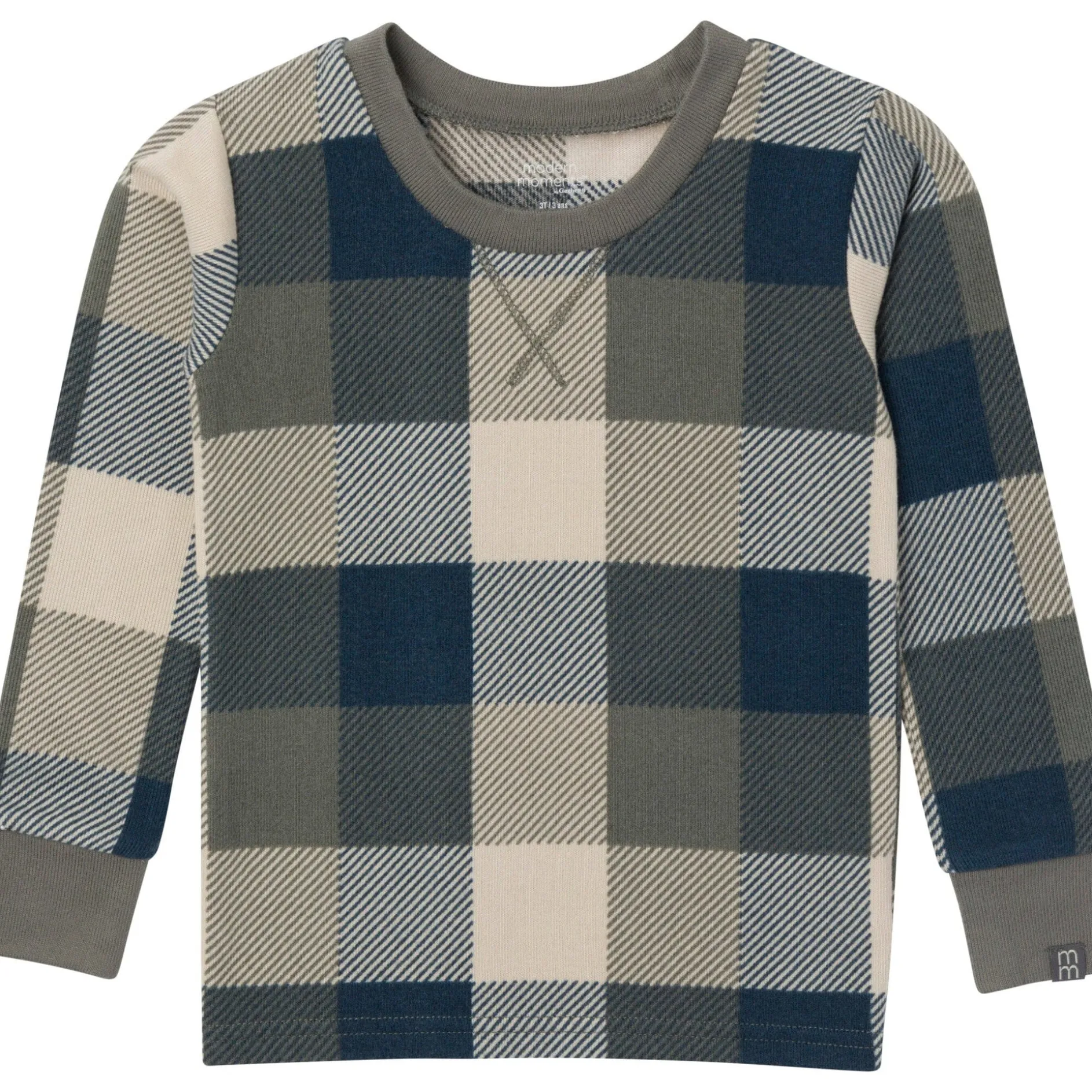 2-Piece Infant & Toddler Boys Dark Green Plaid Hacci Pajama Set