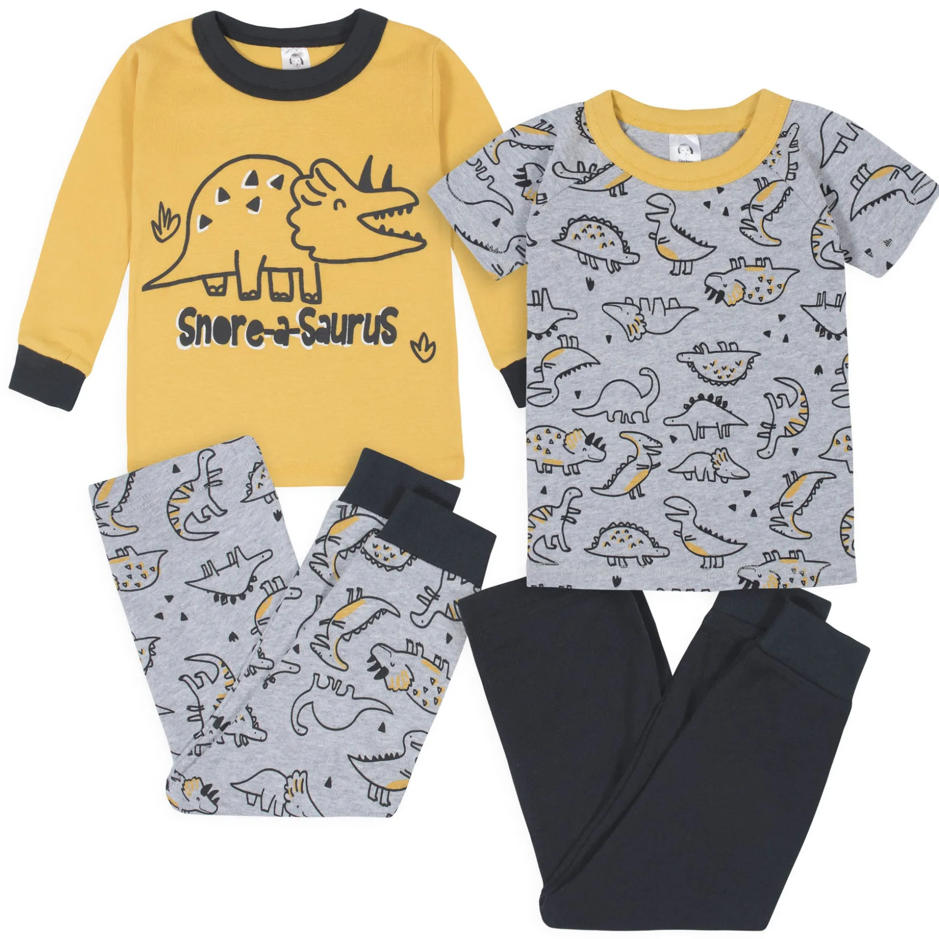 4-Piece Infant & Toddler Boys Dino Snug Fit Cotton Pajamas
