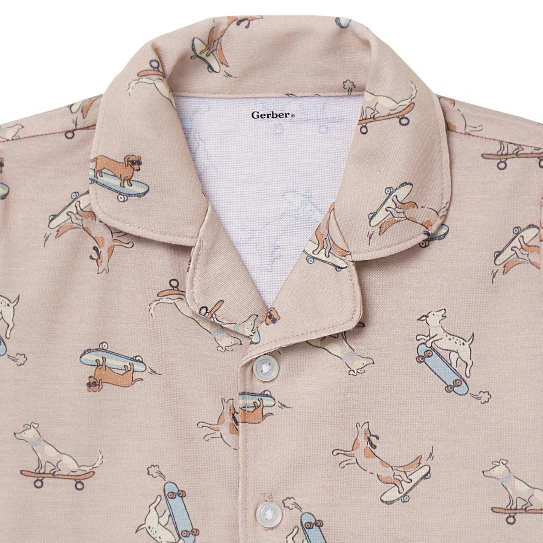 2-Piece Infant & Toddler Boys Dog Button Up Pajama Set