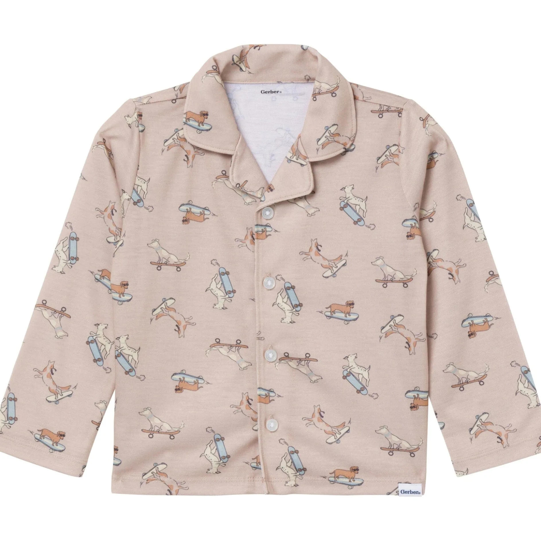 2-Piece Infant & Toddler Boys Dog Button Up Pajama Set