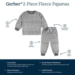 2-Piece Infant & Toddler Boys Fair Isle Fleece Pajamas