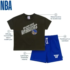2-Piece Infant & Toddler Boys Golden State Warriors T-Shirt & Shorts Set