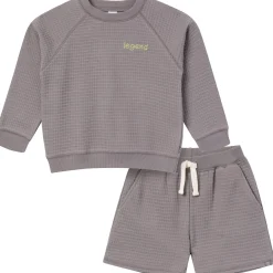 2-Piece Infant & Toddler Boys Grey Long Sleeve Top and Shorts Set