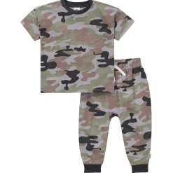 2-Piece Infant & Toddler Boys Green Camo T-Shirt & Jogger Pants Set