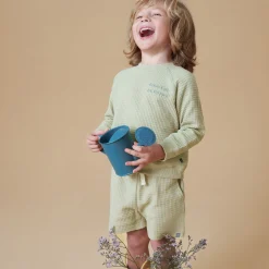 2-Piece Infant & Toddler Boys Light Green Long Sleeve Top and Shorts Set