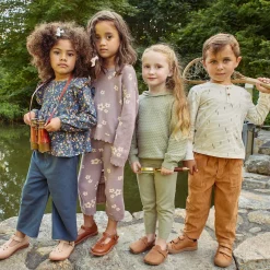 2-Piece Infant & Toddler Boys Light Beige Trees Henley Shirt and Pant Set