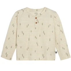 2-Piece Infant & Toddler Boys Light Beige Trees Henley Shirt and Pant Set