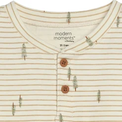 2-Piece Infant & Toddler Boys Light Beige Trees Henley Shirt and Pant Set